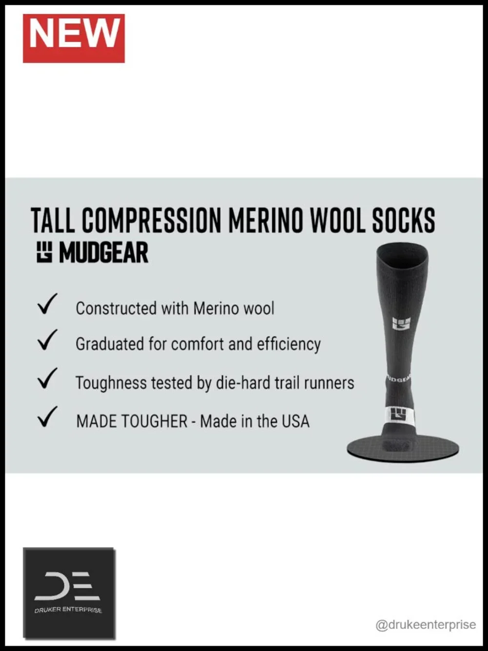 Knee High Merino Wool Compression Socks for Running & Hiking